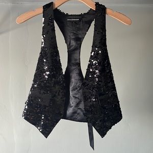 Black Sequined Express Vest - Size 2